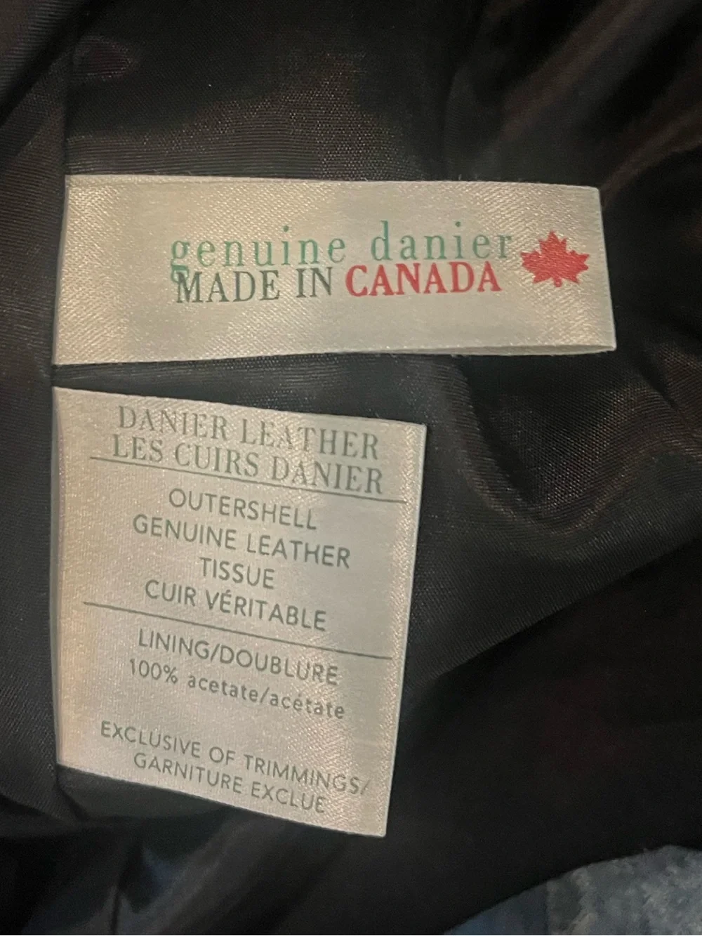 Vintage Danier Black Genuine Leather Skirt Made in Canada Size 6
